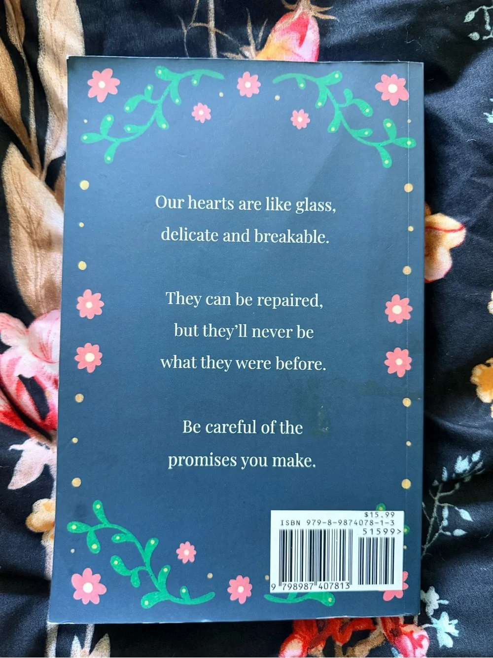 Glass Hearts & Broken Promises Hardcover - Blue & Gold Cover